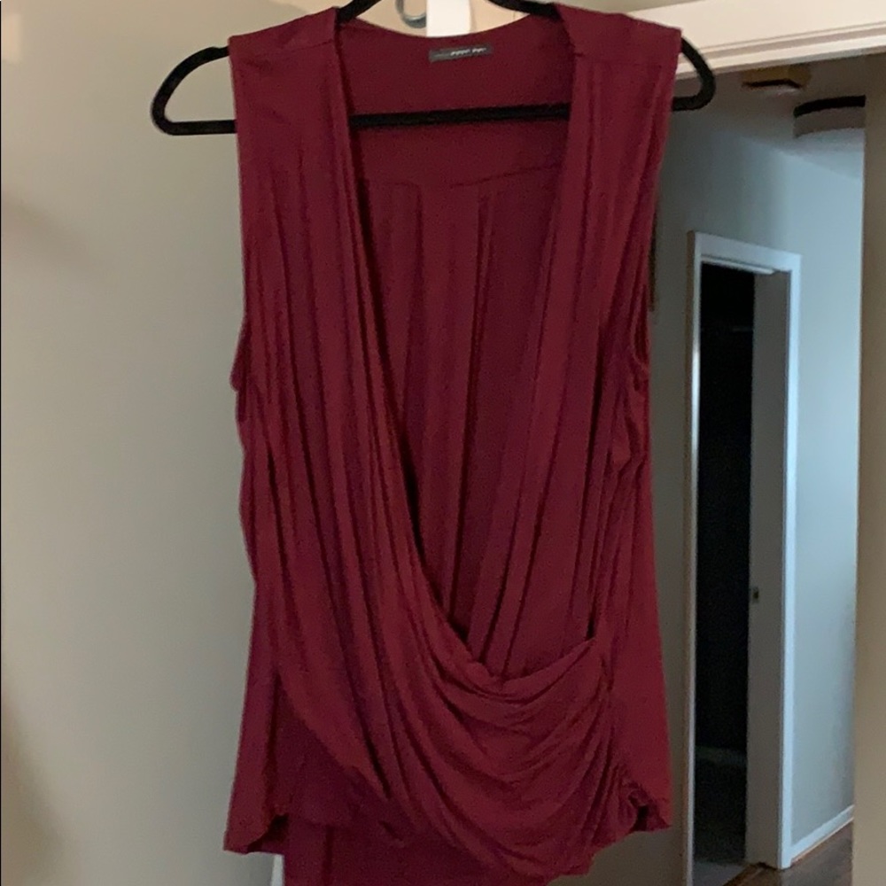 Burgundy wrap tank top